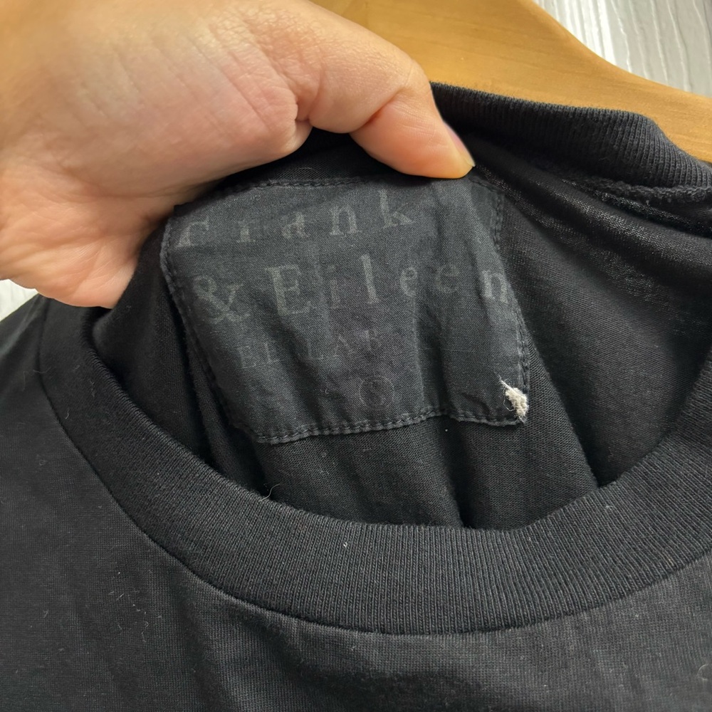 Frank & Eileen Tee Lab TShirt Dress Small Black Cotton Minimalist Asymmetrical - Picture 3 of 6